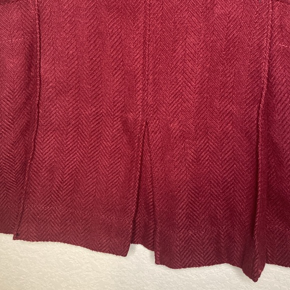 Free People Mini Burgundy Side Zip Skirt 10 - Picture 8 of 8
